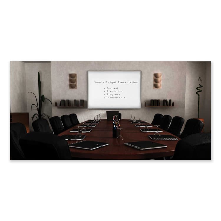 GHENT MANUFACTURING, Proma Magnetic Porcelain Projection Whiteboard with Aluminum Frame, 72.5" x 48.5", White Surface, Satin Aluminum Frame (GHEPRM1464) thumbnail 4
