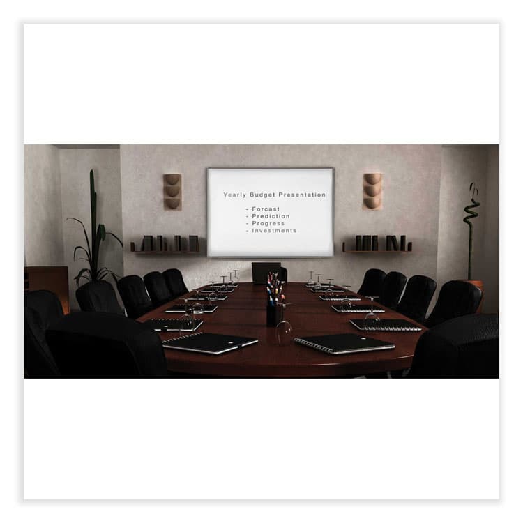 GHENT MANUFACTURING, Proma Magnetic Porcelain Projection Whiteboard with Aluminum Frame, 48.5" x 36.5", White Surface, Satin Aluminum Frame (GHEPRM1344) thumbnail 4