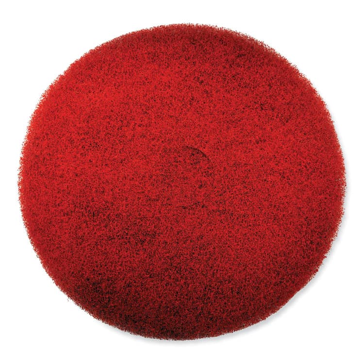 SC JOHNSON EZ CARE Heavy Duty Scrub Pad, 17" Diameter, Red/Gray, 5/Carton (SJN311183)
