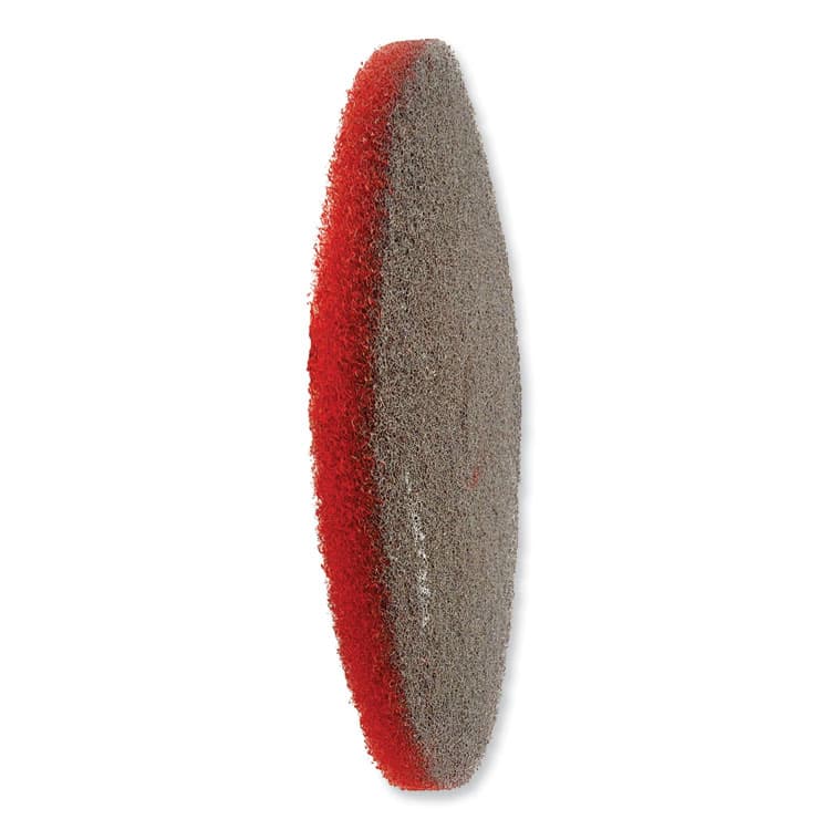 SC JOHNSON EZ CARE Heavy Duty Scrub Pad, 17" Diameter, Red/Gray, 5/Carton (SJN311183) thumbnail 3