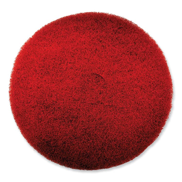 SC JOHNSON EZ CARE Heavy Duty Scrub Pad, 16" Diameter, Red/Gray, 5/Carton (SJN319310)