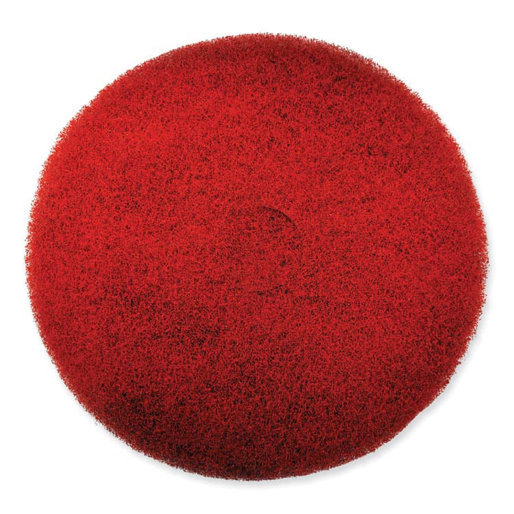 SC JOHNSON EZ CARE Heavy Duty Scrub Pad, 13" Diameter, Red/Gray, 5/Carton (SJN311174)