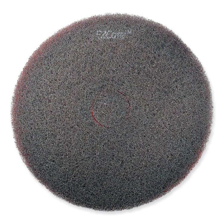 SC JOHNSON EZ CARE Heavy Duty Scrub Pad, 13" Diameter, Red/Gray, 5/Carton (SJN311174) thumbnail 3