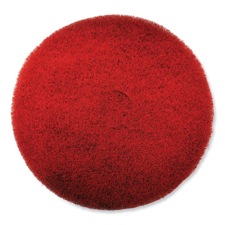 SC JOHNSON EZ CARE Heavy Duty Scrub Pad, 20" Diameter, Red/Gray, 5/Carton (SJN311181)