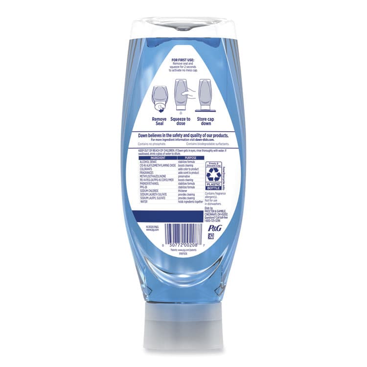 PROCTER & GAMBLE Ultra Liquid Dish Detergent, Dawn Original, 22 oz E-Z Squeeze Bottle (PGC00208) thumbnail 3