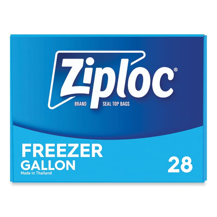 SC JOHNSON Zipper Freezer Bags, 1 gal, 9.6" x 12.1", Clear, 28/Box (SJN314445BX) thumbnail 3