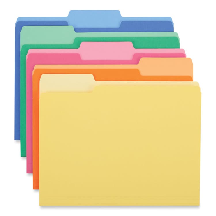 UNIVERSAL OFFICE PRODUCTS Deluxe Heavyweight File Folders, 1/3-Cut Tabs: Assorted, Letter Size, 0.75" Expansion, Assorted Colors, 50/Box (UNV16466) thumbnail 2