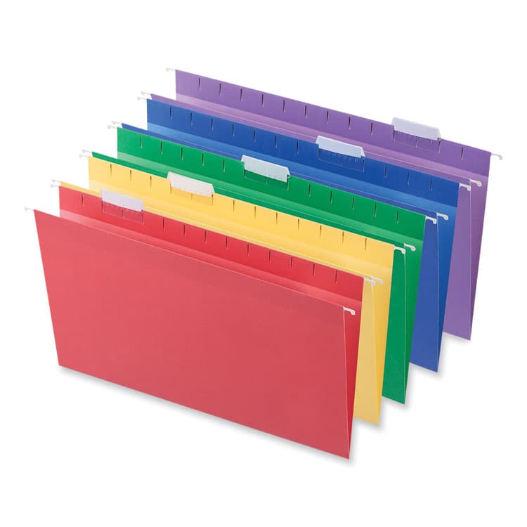 UNIVERSAL OFFICE PRODUCTS Deluxe Bright Color Hanging File Folders, Legal Size, 1/5-Cut Tabs, Assorted Colors, 25/Box (UNV14221) thumbnail 2