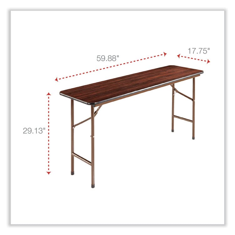 ALERA Wood Folding Table, Rectangular, 59.88w x 17.75d x 29.13h, Mahogany (ALEFT726018MY) thumbnail 2