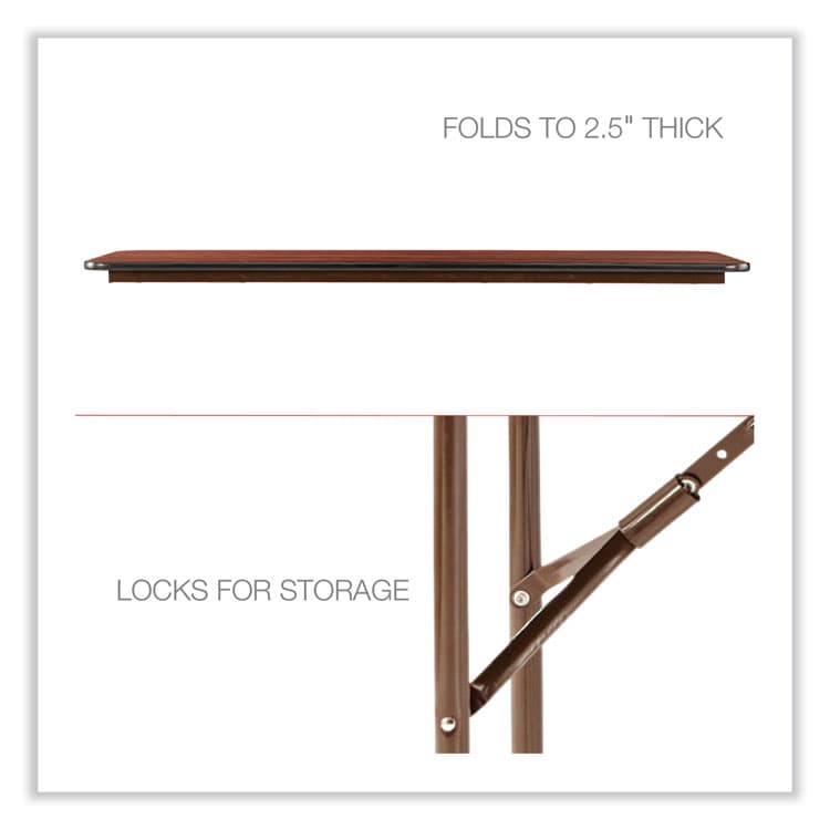 ALERA Wood Folding Table, Rectangular, 59.88w x 17.75d x 29.13h, Mahogany (ALEFT726018MY) thumbnail 3
