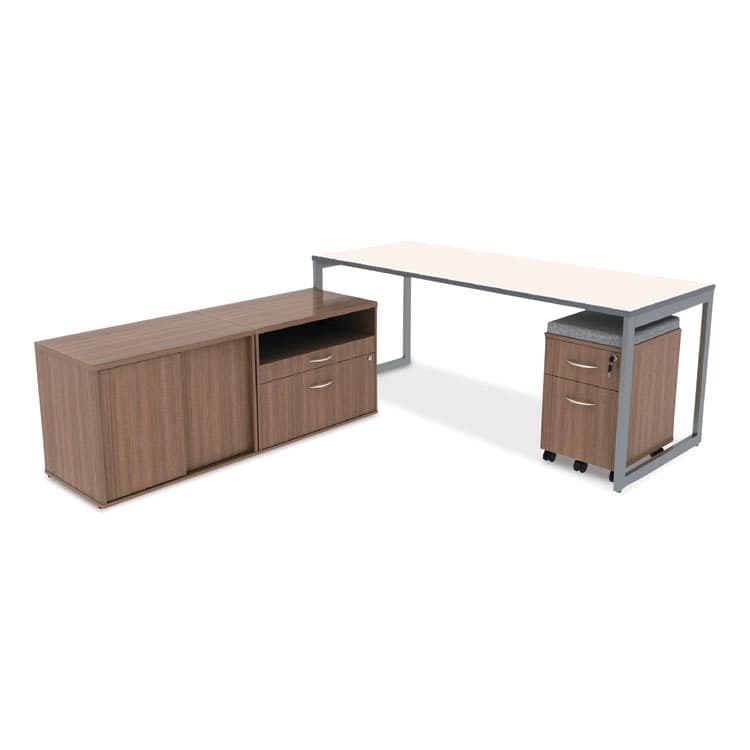 ALERA Alera Open Office Desk Series Low File Cabinet Credenza, 2-Drawer: Pencil/File, Legal/Letter, 1 Shelf,Walnut,29.5x19.13x22.88 (ALELS583020WA) thumbnail 3