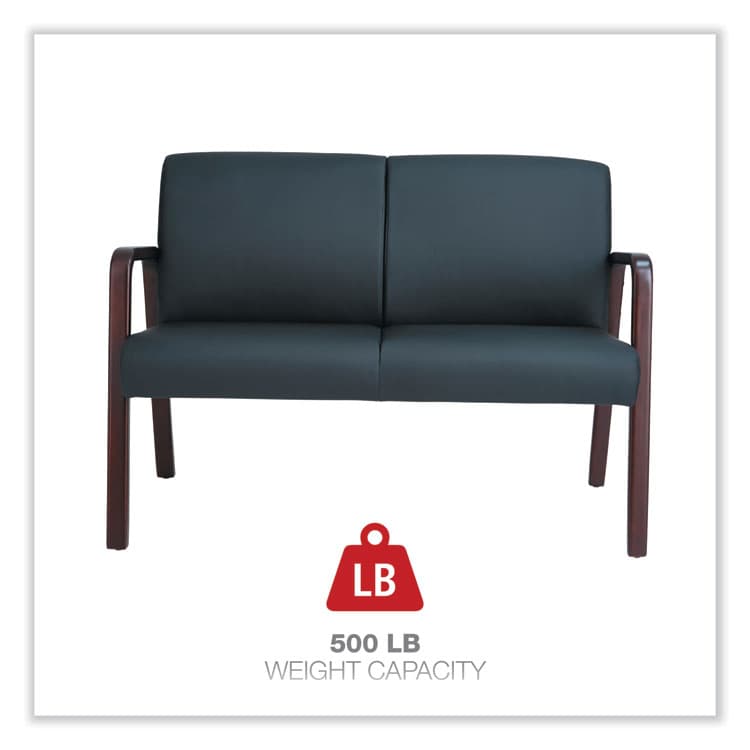 ALERA Alera Reception Lounge WL Series Loveseat, 44.88" x 26.13" x 33", Black (ALERL2219M) thumbnail 4