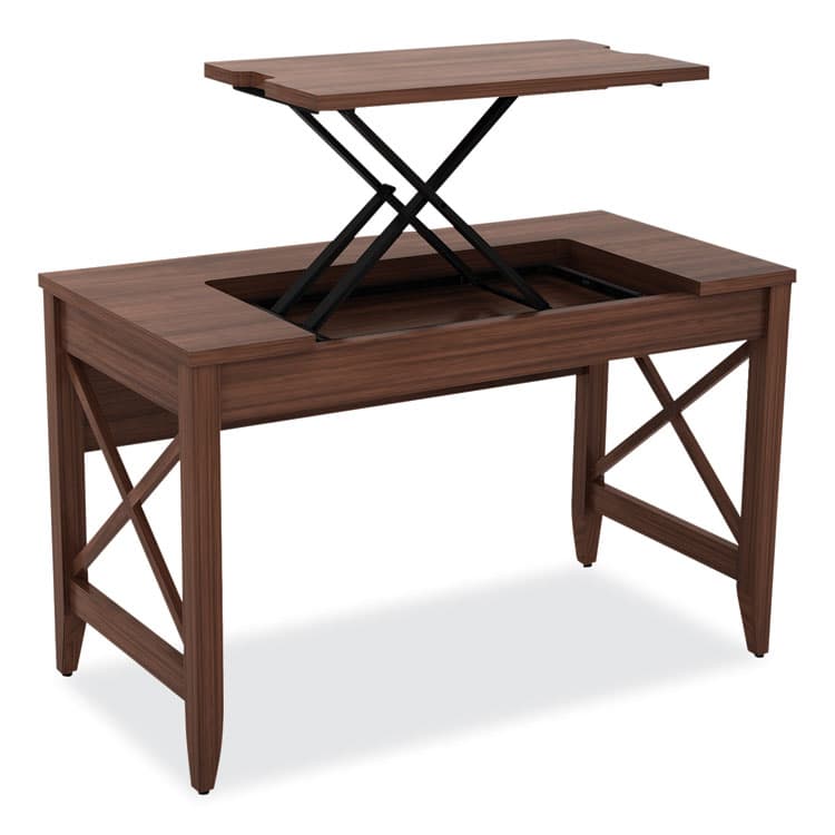 ALERA Sit-to-Stand Table Desk, 47.25" x 23.63" x 29.5" to 43.75", Modern Walnut (ALELD4824WA) thumbnail 4