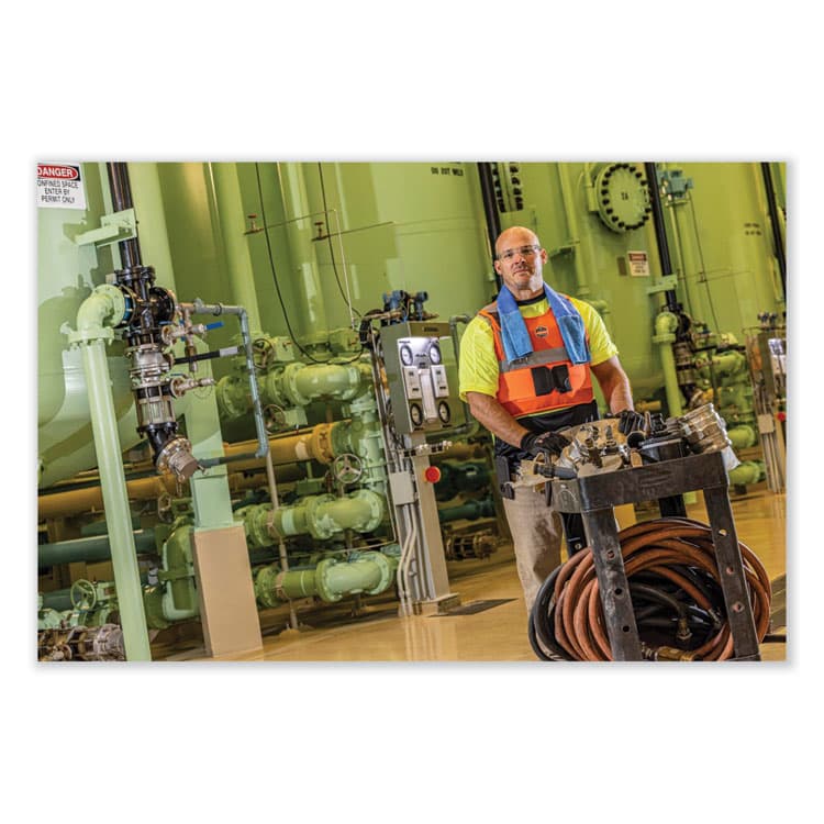 ERGODYNE CORPORATION Chill-Its 6225 Premium FR Phase Change Cooling Vest, Modacrylic Cotton, Large/X-Large, Orange (EGO12206) thumbnail 4