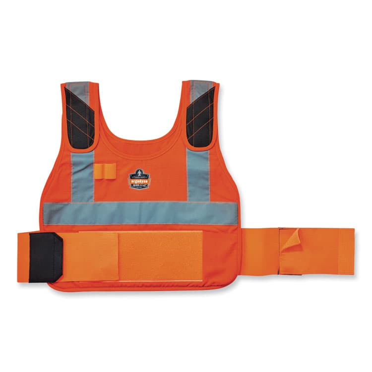 ERGODYNE CORPORATION Chill-Its 6225 Premium FR Phase Change Cooling Vest, Modacrylic Cotton, Small/Medium, Orange (EGO12205) thumbnail 4