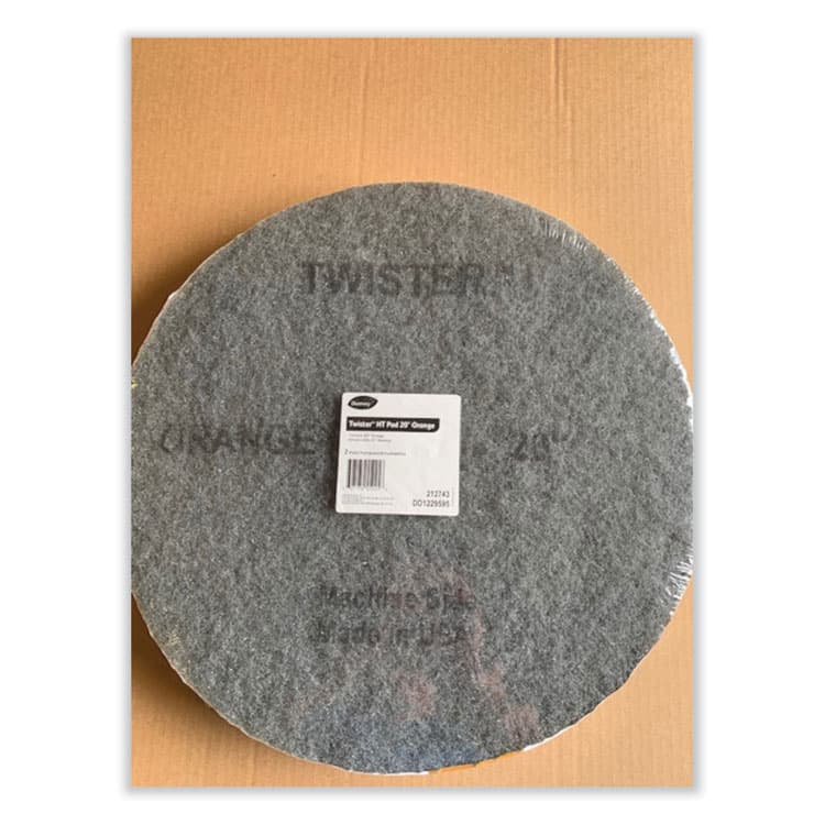 DIVERSEY Twister Floor Pad, 20" Diameter, Orange, 2/Carton (DVODD1229595) thumbnail 3