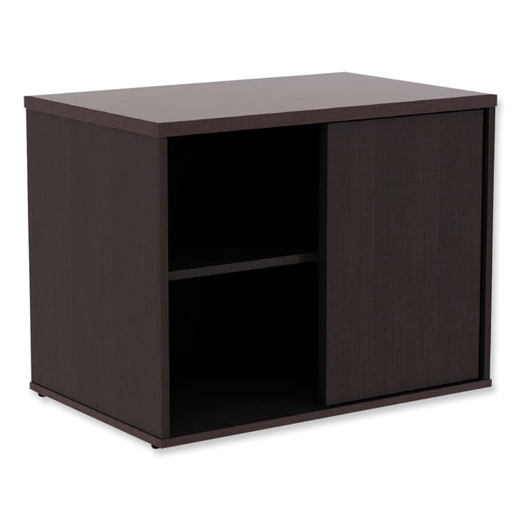 ALERA Alera Open Office Desk Series Low Storage Cabinet Credenza, Woodgrain Laminate, 29.5w x 19.13d x 22.78h, Espresso (ALELS593020ES)