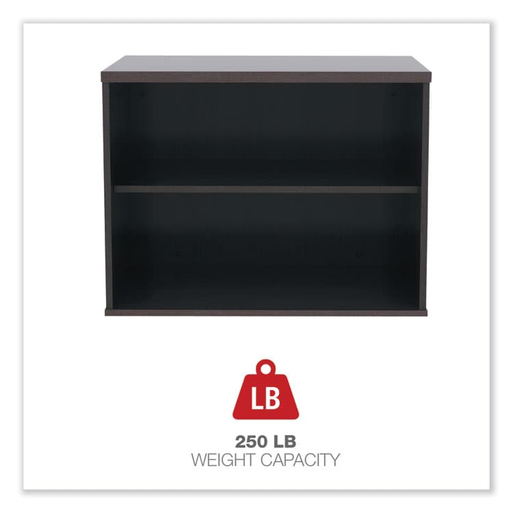 ALERA Alera Open Office Desk Series Low Storage Cabinet Credenza, Woodgrain Laminate, 29.5w x 19.13d x 22.78h, Espresso (ALELS593020ES) thumbnail 4