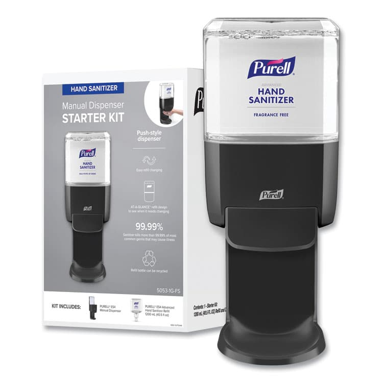 GO-JO INDUSTRIES Advanced Hand Sanitizer Foam ES4 Starter Kit, 1,200 mL, Graphite (GOJ50531GFS) thumbnail 4
