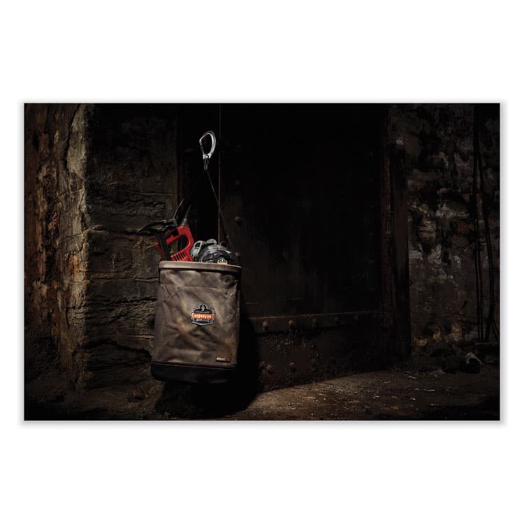 ERGODYNE CORPORATION Arsenal 5940 Swiveling Carabiner Canvas Hoist Bucket, 150 lb, Gray (EGO14940) thumbnail 2