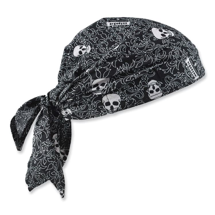 ERGODYNE CORPORATION Chill-Its 6710CT Cooling PVA Tie Bandana Triangle Hat, One Size Fits Most, Skulls (EGO12589)