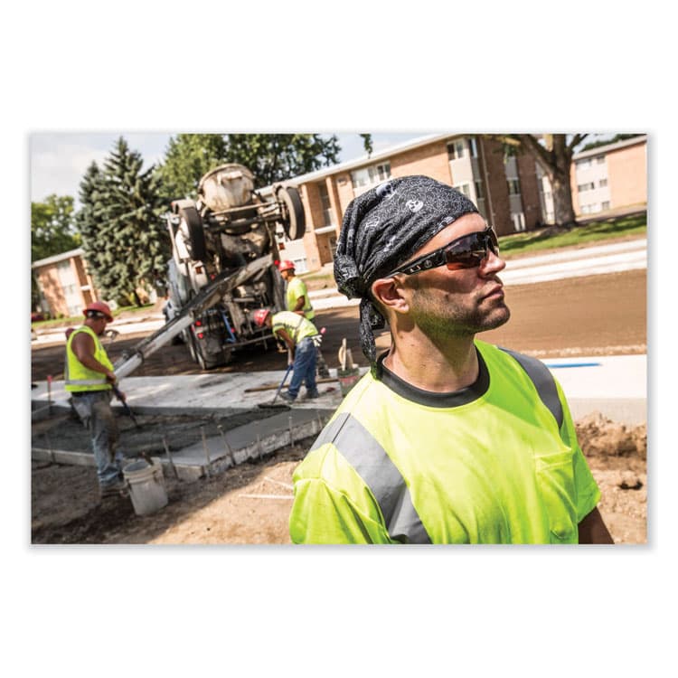 ERGODYNE CORPORATION Chill-Its 6710CT Cooling PVA Tie Bandana Triangle Hat, One Size Fits Most, Flames (EGO12588) thumbnail 2