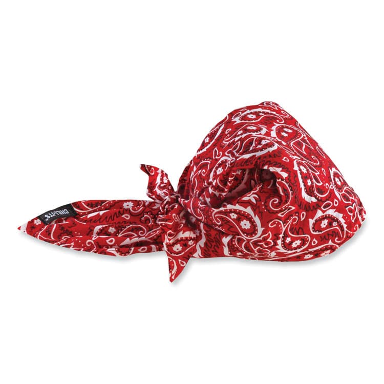 ERGODYNE CORPORATION Chill-Its 6710CT Cooling PVA Tie Bandana Triangle Hat, One Size Fits Most, Red Western (EGO12583)