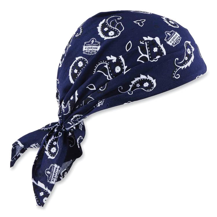 ERGODYNE CORPORATION Chill-Its 6710CT Cooling PVA Tie Bandana Triangle Hat, One Size Fits Most, Navy Western (EGO12584)