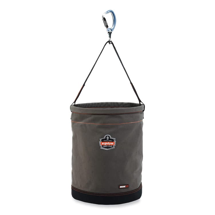ERGODYNE CORPORATION Arsenal 5945 Extra-Large Swiveling Carabiner Canvas Hoist Bucket, 150 lb, Gray (EGO14945)