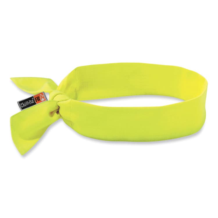 ERGODYNE CORPORATION Chill-Its 6700FR Fire Resistant Cooling Tie Bandana Headband, One Size Fits Most, Lime (EGO12601)