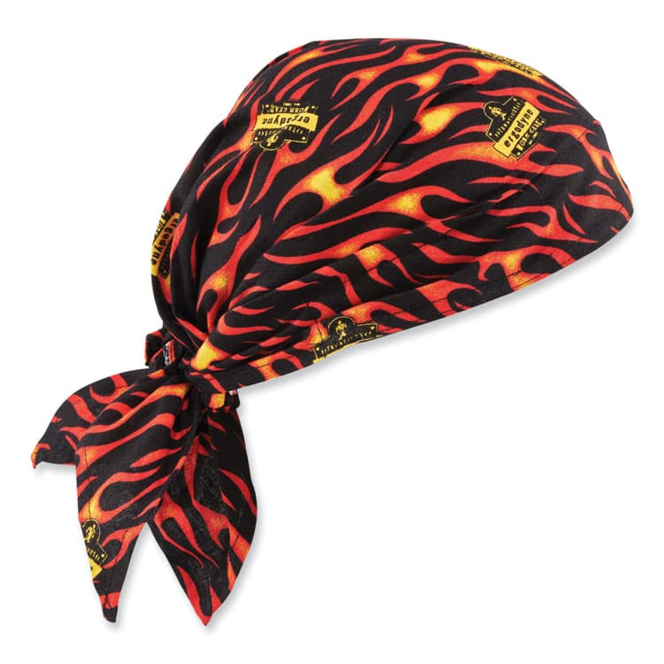 ERGODYNE CORPORATION Chill-Its 6710CT Cooling PVA Tie Bandana Triangle Hat, One Size Fits Most, Flames (EGO12588)