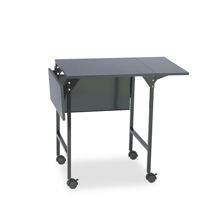 SAFCO PRODUCTS Mobile Machine Stand with Drop Leaves, Metal, 1 Shelf, 20" to 36" x 18" x 26.75", Black (SAF1876BL)