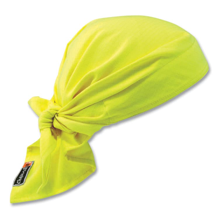 ERGODYNE CORPORATION Chill-Its 6710FR Fire Resistant Cooling Tie Bandana Triangle Hat, One Size Fits Most, Lime (EGO12621)