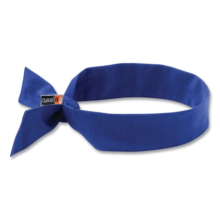 ERGODYNE CORPORATION Chill-Its 6700FR Fire Resistant Cooling Tie Bandana Headband, One Size Fits Most, Blue (EGO12607)