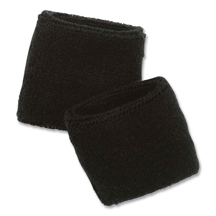 ERGODYNE CORPORATION Chill-Its 6500 Wrist Terry Cloth Sweatband, Cotton Terry, One Size Fits Most, Black (EGO12402)
