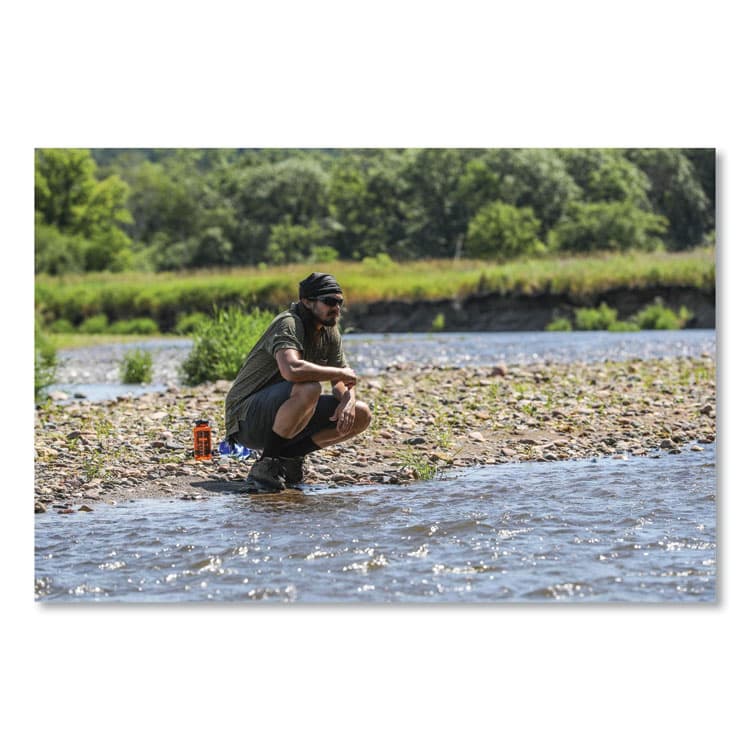 ERGODYNE CORPORATION Chill-Its 6710CT Cooling PVA Tie Bandana Triangle Hat, One Size Fits Most, Solid Blue (EGO12587) thumbnail 4