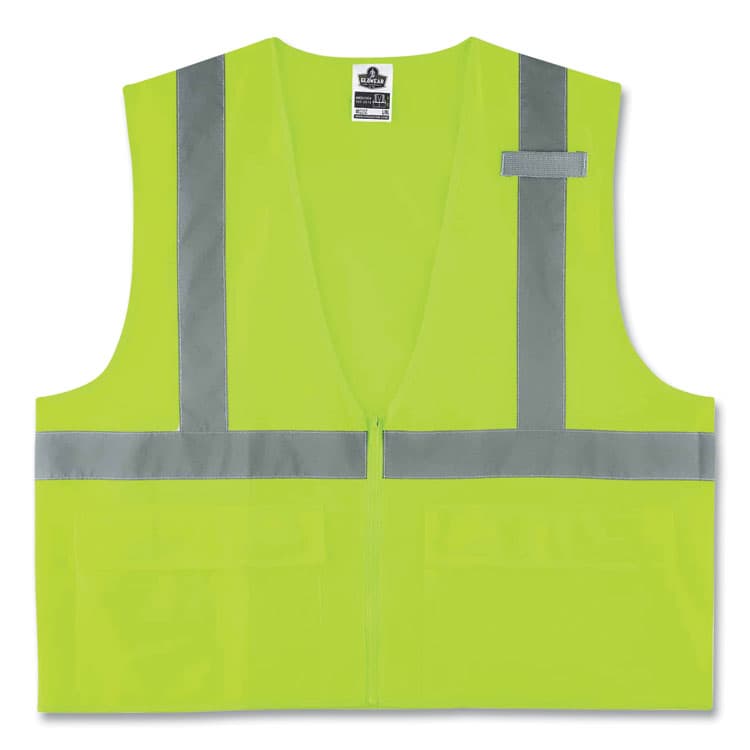 ERGODYNE CORPORATION GloWear 8225Z Class 2 Standard Solid Vest, Polyester, Lime, Large/X-Large (EGO21165)