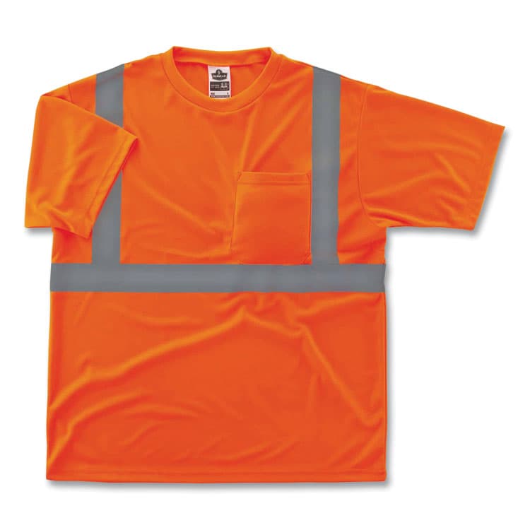 ERGODYNE CORPORATION GloWear 8289 Class 2 Hi-Vis T-Shirt, Polyester, Orange, 4X-Large (EGO21518)