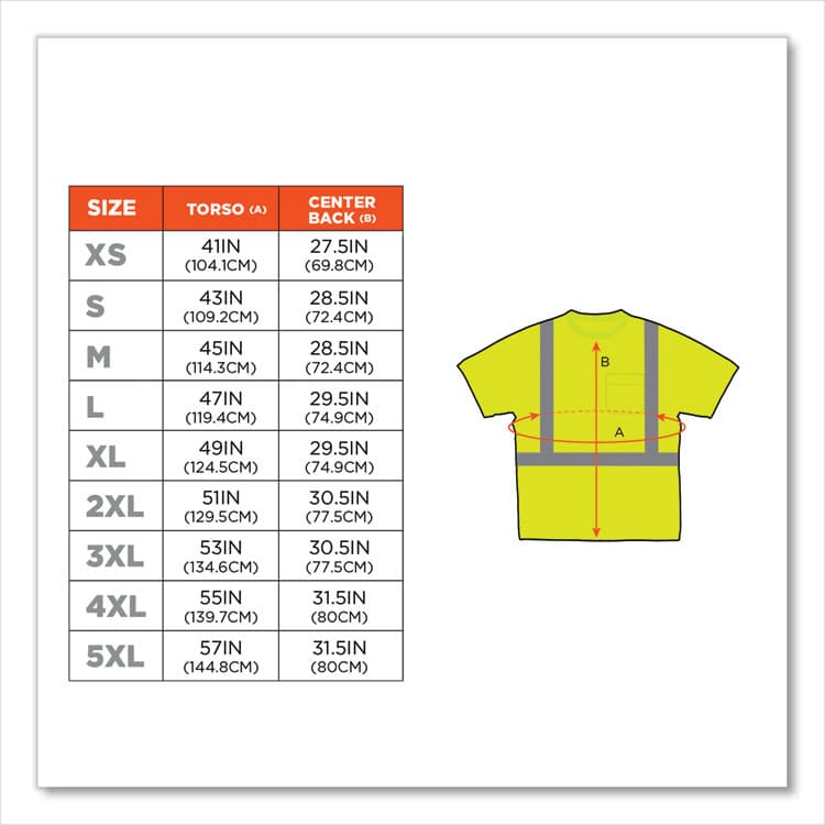 ERGODYNE CORPORATION GloWear 8289 Class 2 Hi-Vis T-Shirt, Polyester, Lime, 3X-Large (EGO21507) thumbnail 3