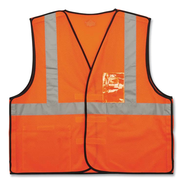 ERGODYNE CORPORATION GloWear 8216BA Class 2 Breakaway Mesh ID Holder Vest, Polyester, 4X-Large/5X-Large, Orange (EGO21089)