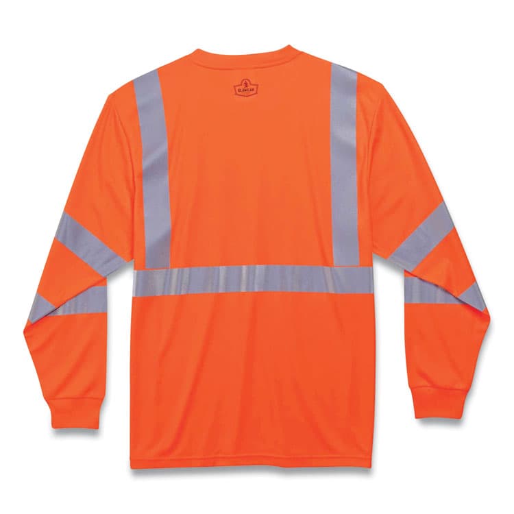 ERGODYNE CORPORATION GloWear 8391 Class 3 Hi-Vis Long Sleeve Shirt, Polyester, Orange, Large (EGO21714) thumbnail 2