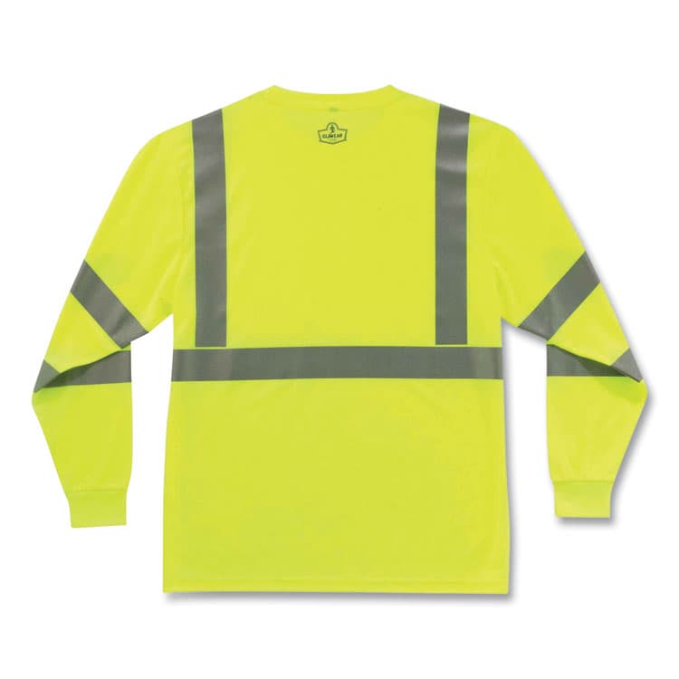 ERGODYNE CORPORATION GloWear 8391 Class 3 Hi-Vis Long Sleeve Shirt, Polyester, Lime, Small (EGO21702)