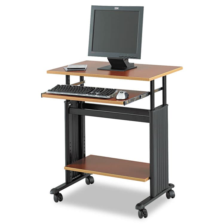SAFCO PRODUCTS Muv 28" Adjustable-Height Desk, 29.5" x 22" x 29" to 34", Cherry/Black (SAF1925CY)