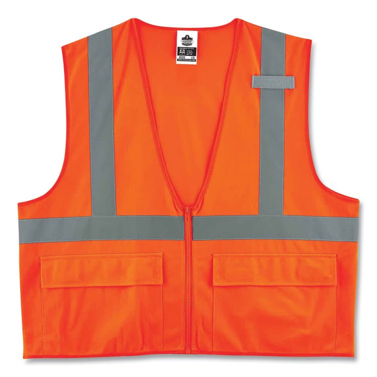 ERGODYNE CORPORATION GloWear 8225Z Class 2 Standard Solid Vest, Polyester, Orange, 4X-Large/5X-Large (EGO21159)