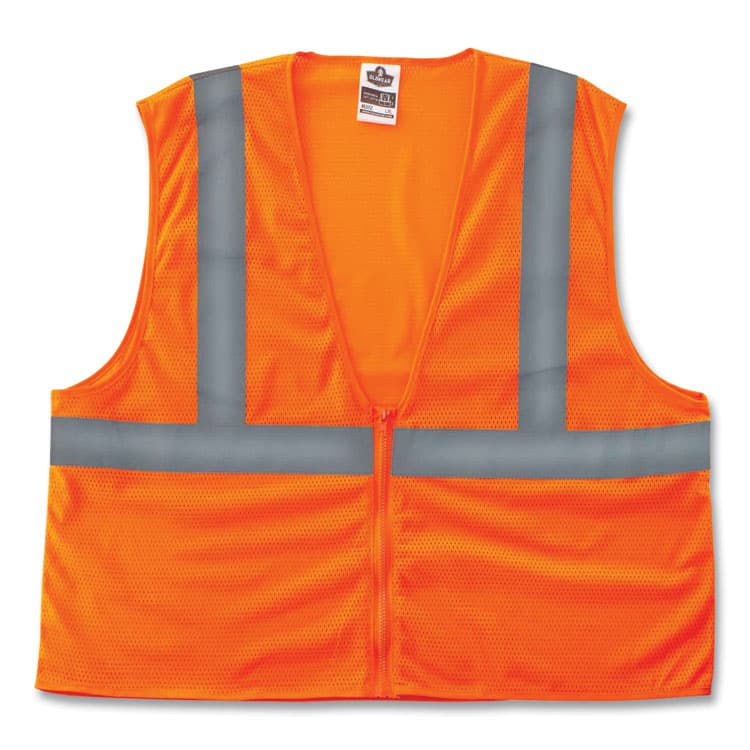 ERGODYNE CORPORATION GloWear 8205Z Class 2 Super Economy Mesh Vest, Polyester, Orange, Large/X-Large (EGO20985)