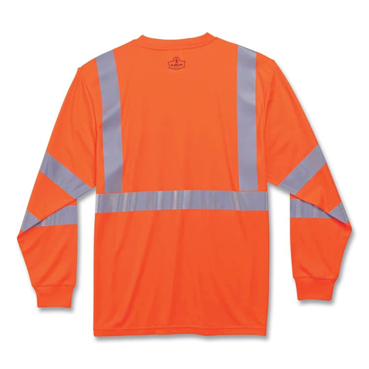 ERGODYNE CORPORATION GloWear 8391 Class 3 Hi-Vis Long Sleeve Shirt, Polyester, Orange, Medium (EGO21713) thumbnail 4