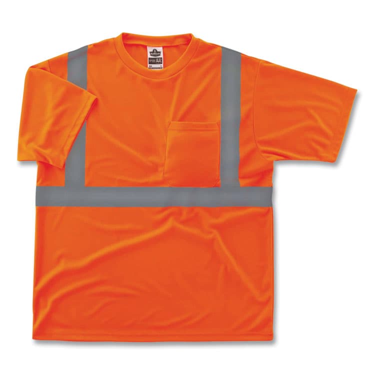 ERGODYNE CORPORATION GloWear 8289 Class 2 Hi-Vis T-Shirt, Polyester, Orange, X-Small (EGO21511)
