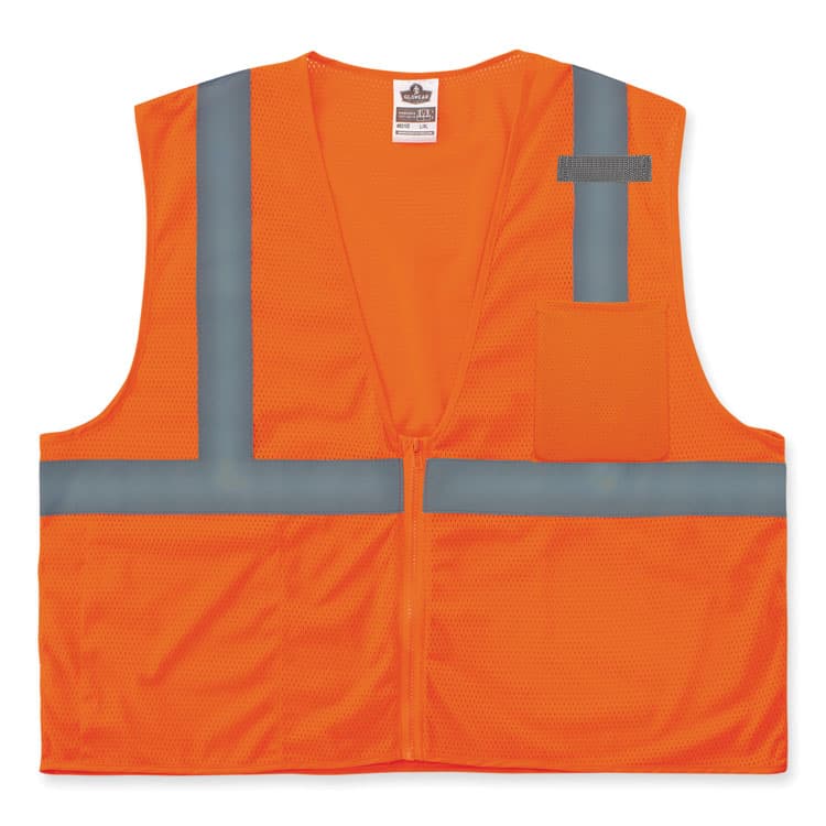 ERGODYNE CORPORATION GloWear 8210Z Class 2 Economy Mesh Vest, Polyester, Orange, 2X-Large/3X-Large (EGO21047)