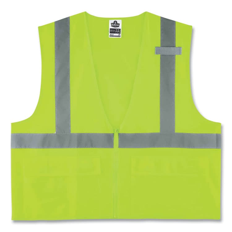 ERGODYNE CORPORATION GloWear 8225Z Class 2 Standard Solid Vest, Polyester, Lime, Small/Medium (EGO21163)