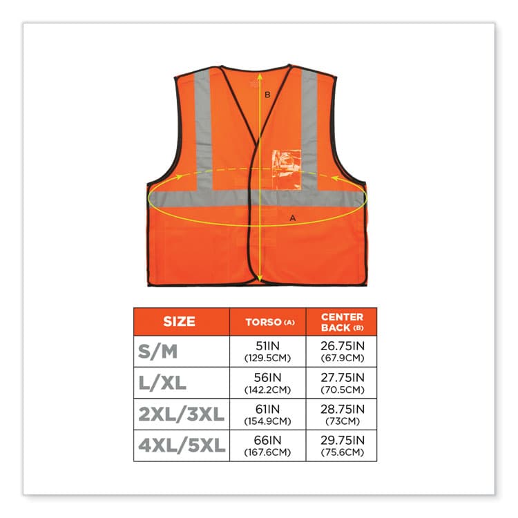 ERGODYNE CORPORATION GloWear 8216BA Class 2 Breakaway Mesh ID Holder Vest, Polyester, Small/Medium, Orange (EGO21083) thumbnail 3